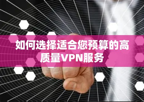 如何选择适合您预算的高质量VPN服务 如何选择适合您预算的高质量VPN服务