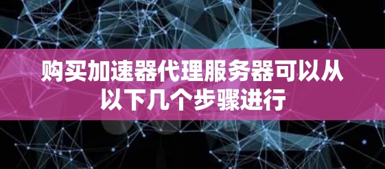 购买加速器代理服务器可以从以下几个步骤进行 购买加速器代理服务器可以从以下几个步骤进行