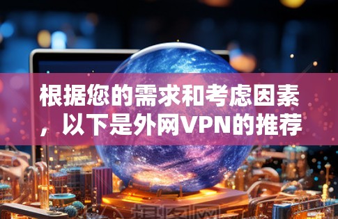 根据您的需求和考虑因素,以下是外网VPN的推荐 根据您的需求和考虑因素,以下是外网VPN的推荐
