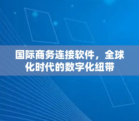 国际商务连接软件,全球化时代的数字化纽带