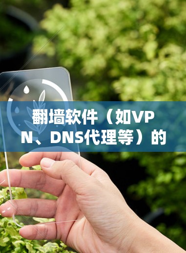 翻墙软件(如VPN、DNS代理等)的配置通常需要根据具体需求和目标进行设置。以下是一些常见的翻墙软件配置指南,供您参考 翻墙软件(如VPN、DNS代理等)的配置通常需要根据具体需求和目标进行设置。以下是一些常见的翻墙软件配置指南,供您参考